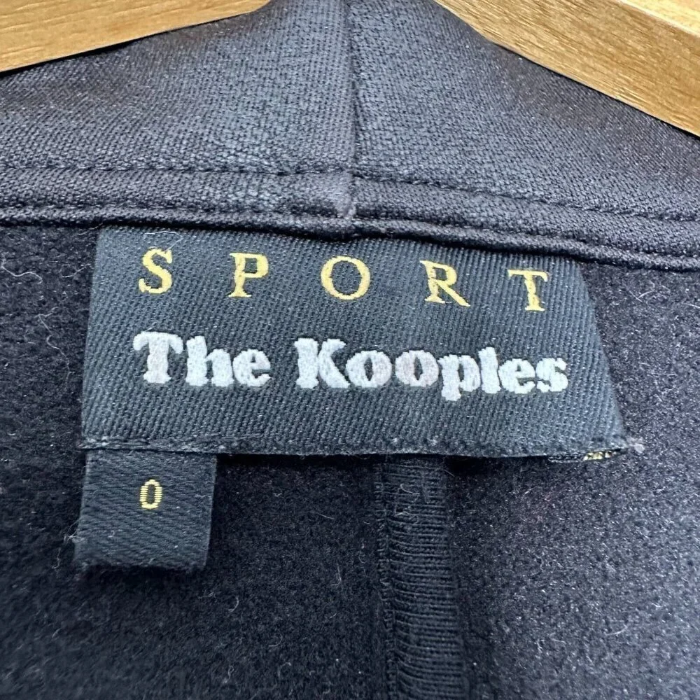 The Kooples Black Drape Jacket Size XS Open Front Faux Suede‎